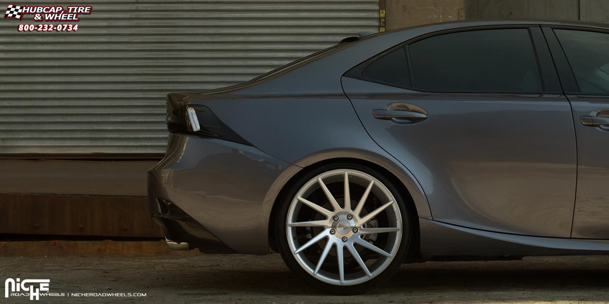 vehicle gallery/lexus is250 niche surge m112 20x85  Silver & Machined wheels and rims